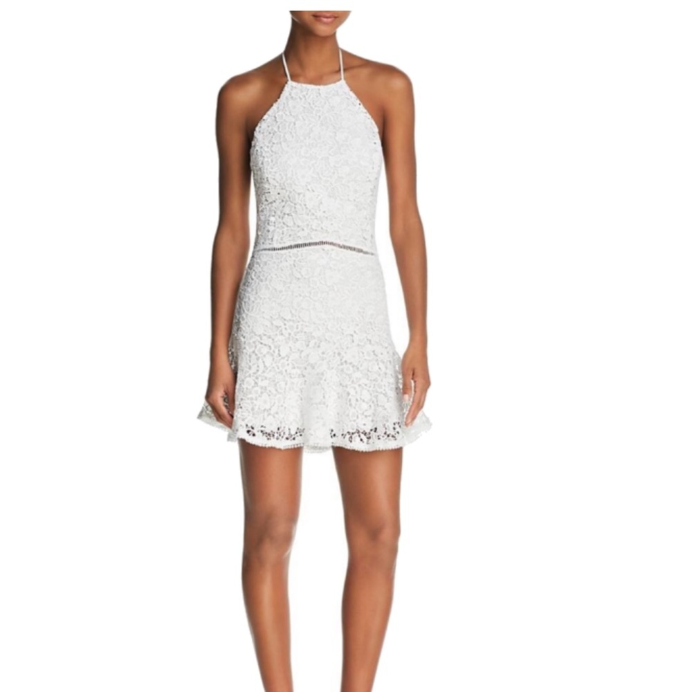 Karina Grimaldi White Lace Halter Dress